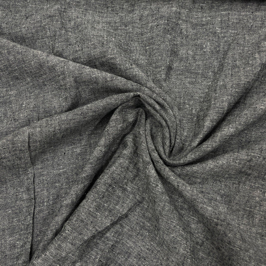 Black Hemp/Organic Cotton Yarn Dyed Shirting Fabric - Nature's Fabrics