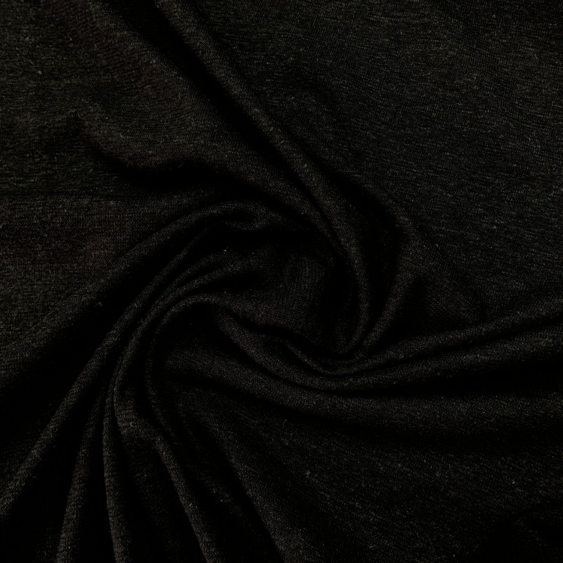 Black Linen Blend Jersey Fabric - Nature's Fabrics