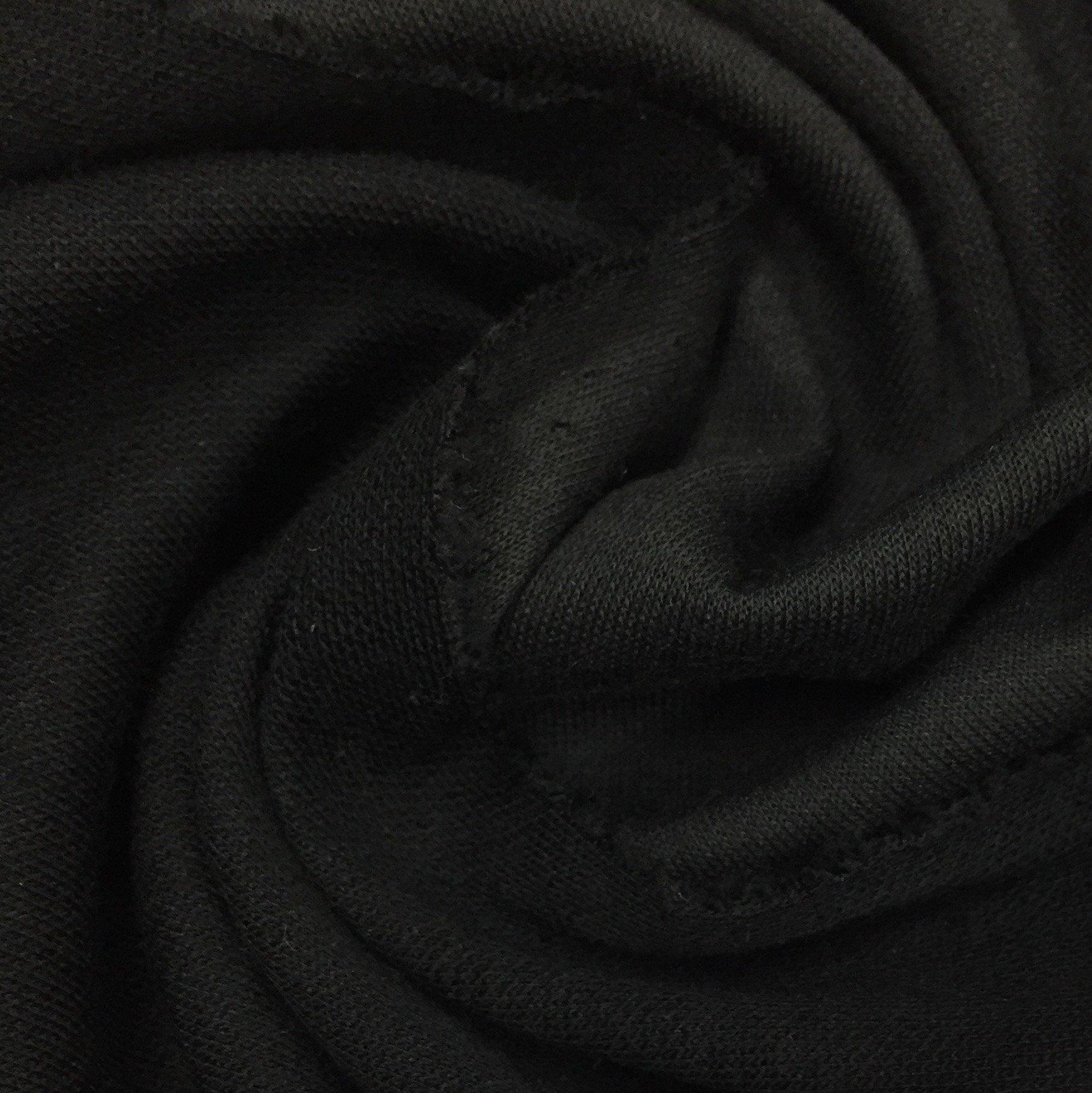 Black on Black Double-Sided Merino Wool Jersey Fabric - Nature's Fabrics