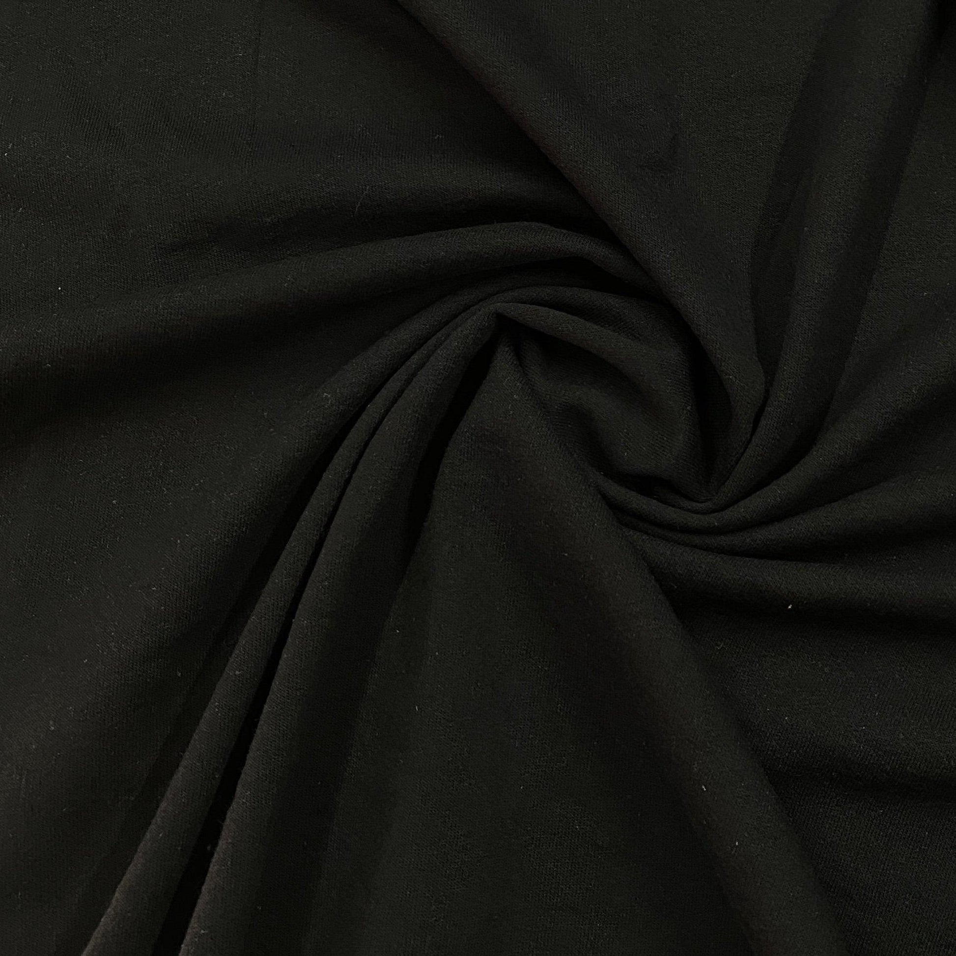 Black Organic Cotton Fleece Fabric- 280 GSM - Nature's Fabrics
