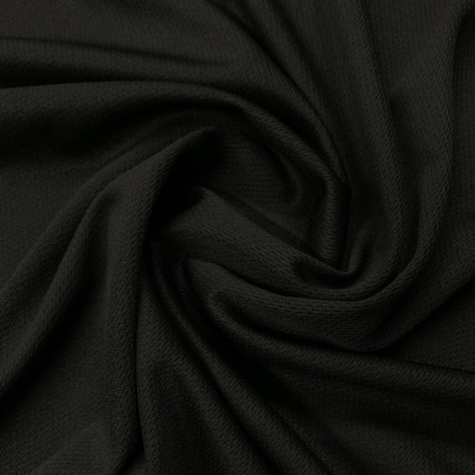 Black Polyester Athletic Wicking Jersey Fabric - Nature's Fabrics
