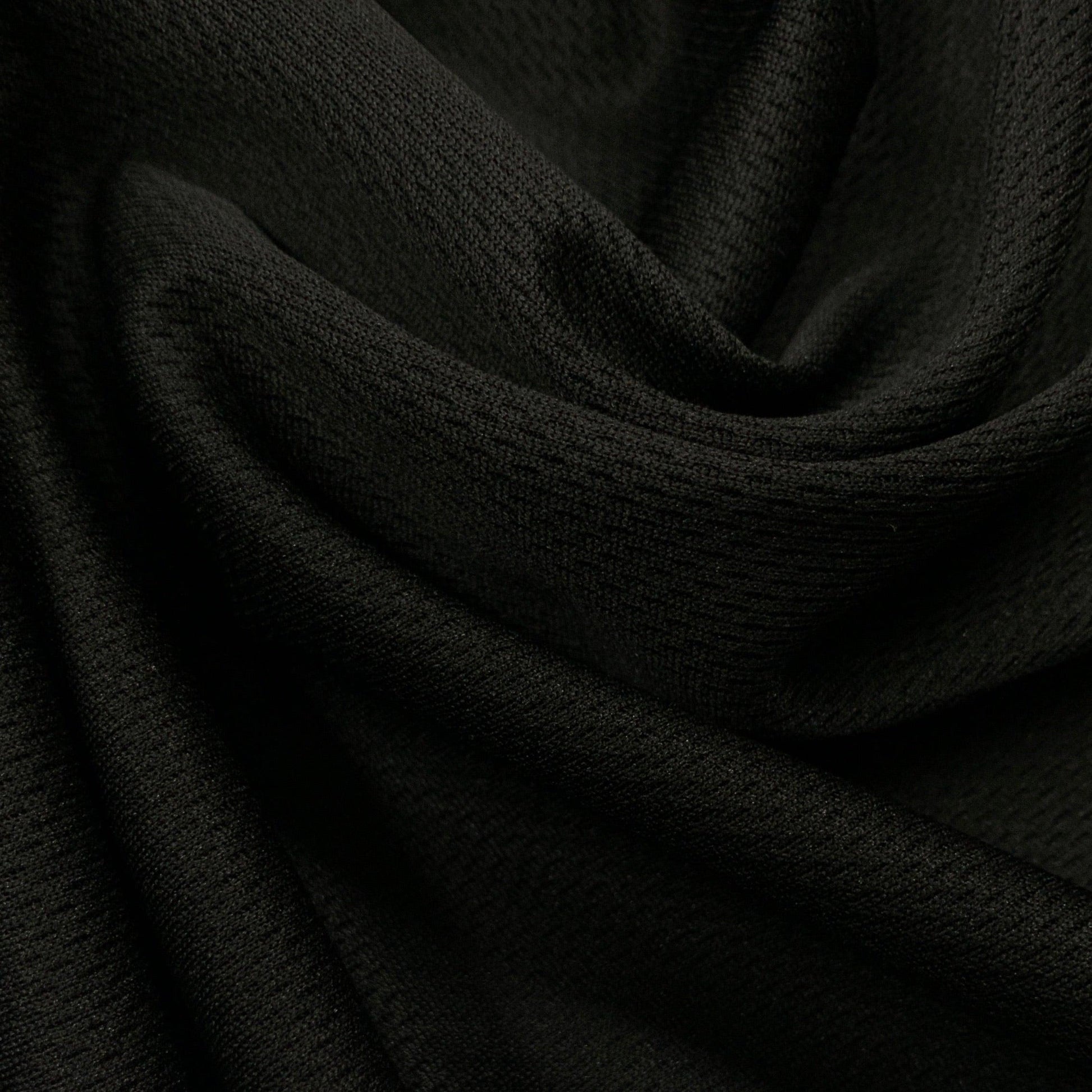 Black Polyester Athletic Wicking Jersey Fabric - Nature's Fabrics