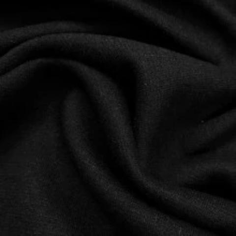 Black Superfine Merino Wool Jersey Fabric - Nature's Fabrics