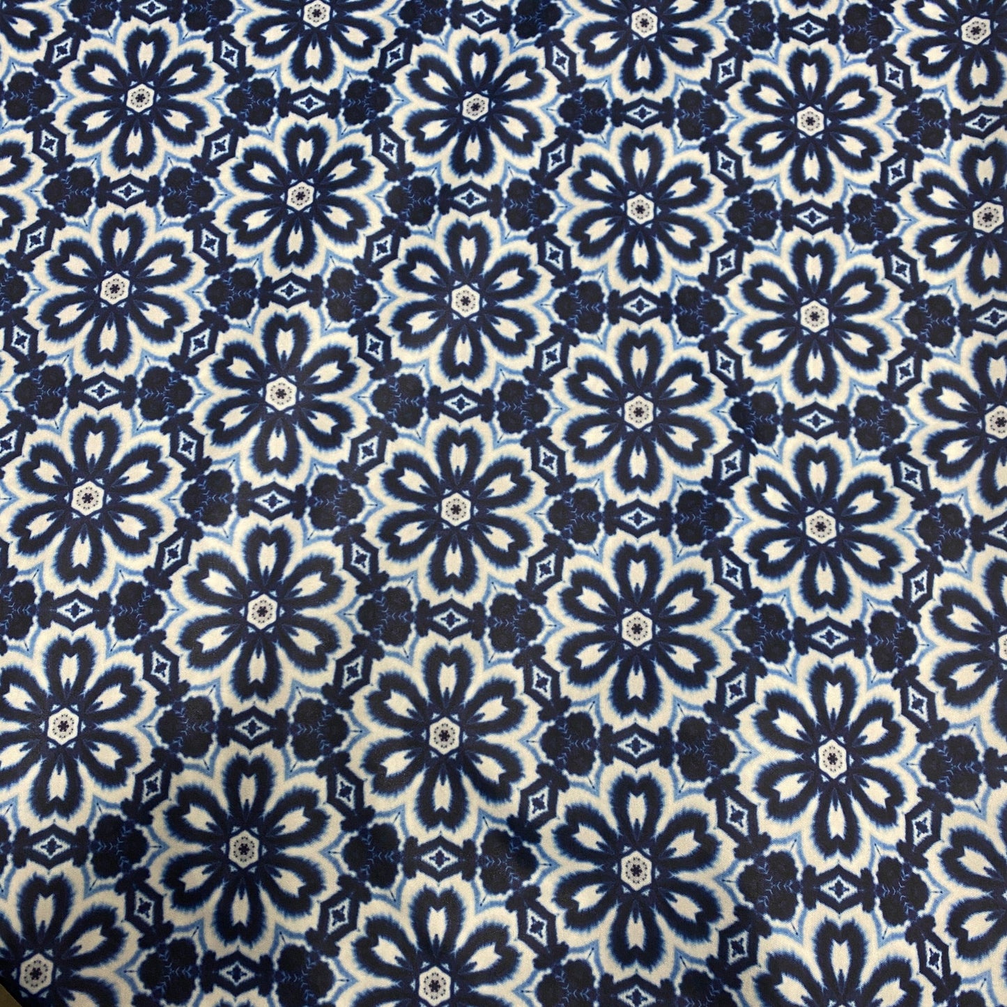 Blue Floral Batik 1 mil PUL Fabric - Made in the USA - Nature's Fabrics