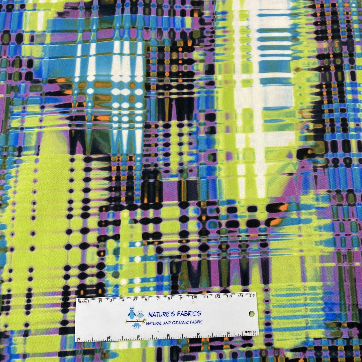 Blue Hashtag Plaid 1 mil PUL Fabric - Made in the USA - Nature's Fabrics