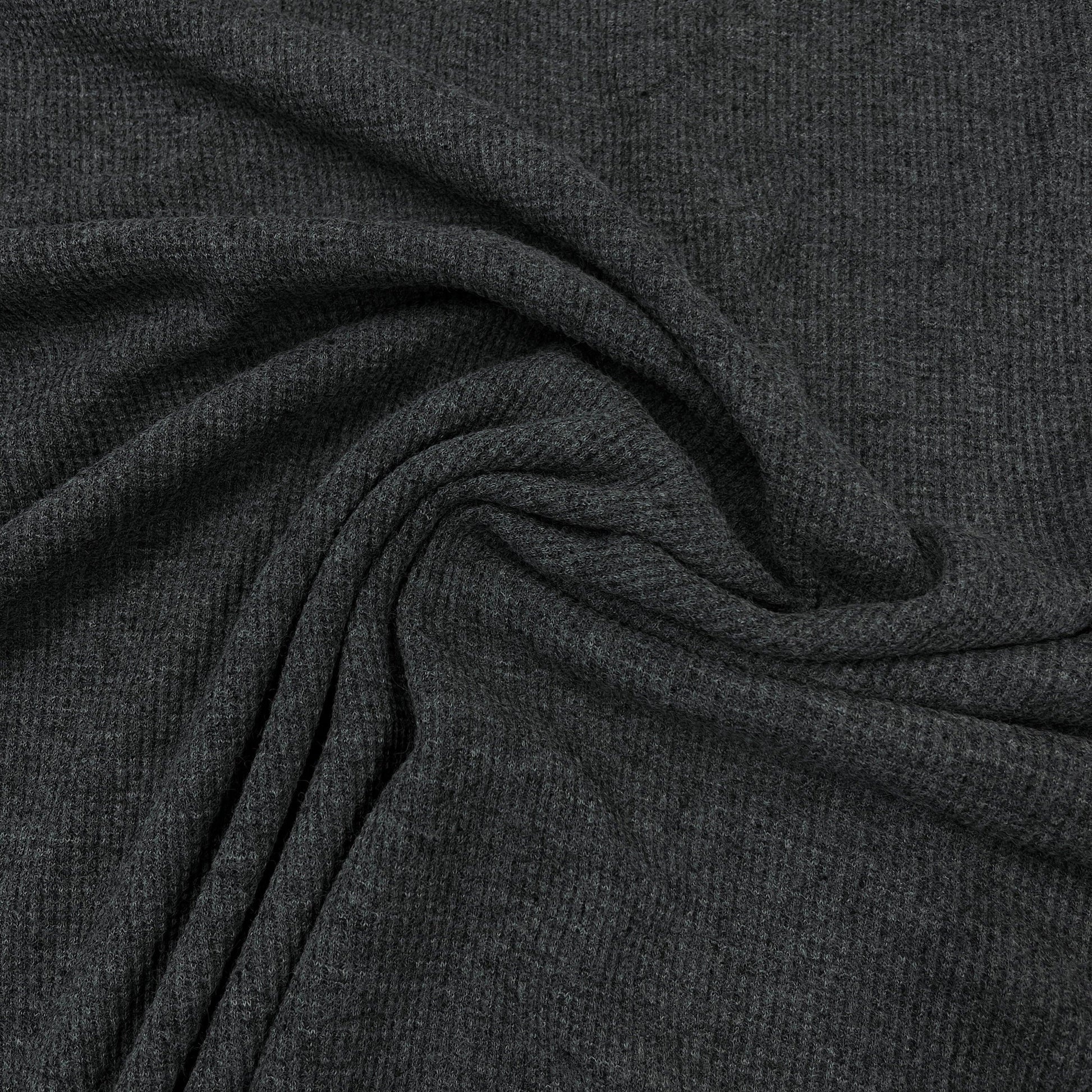 Blue Slate Heather Organic Cotton Thermal Fabric - Grown in the USA - Nature's Fabrics