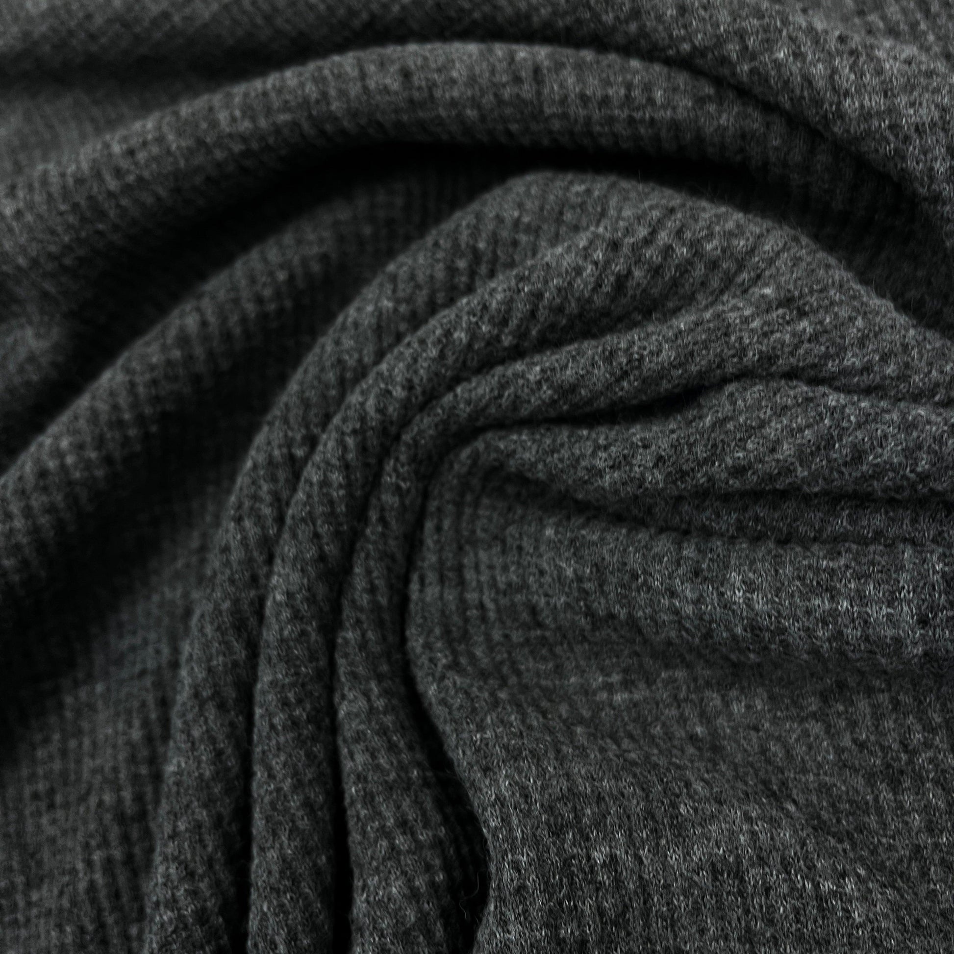 Blue Slate Heather Organic Cotton Thermal Fabric - Grown in the USA - Nature's Fabrics