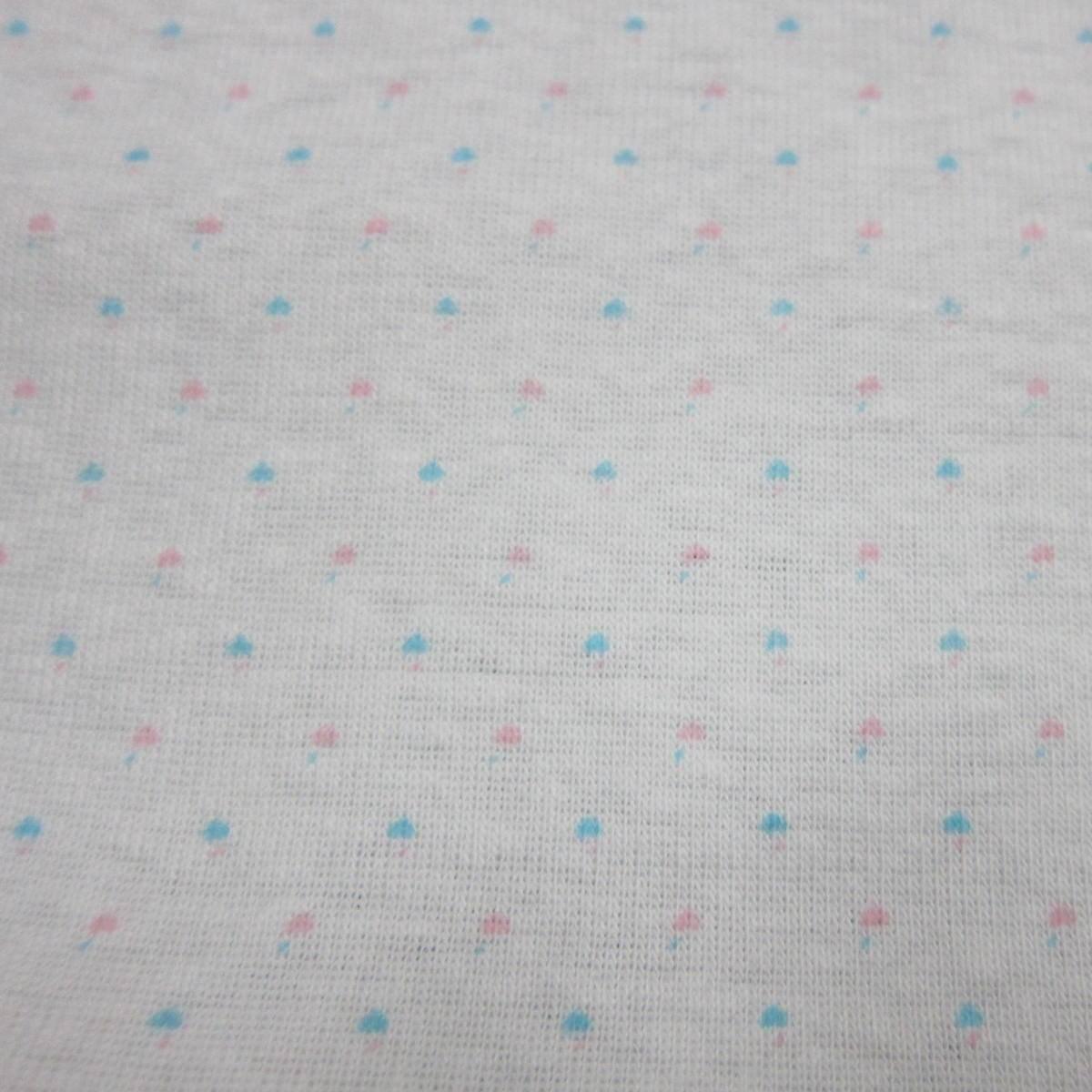 Bright Micro Dots on White Cotton Rib