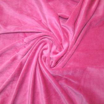 Bright Pink Cotton Velour Fabric - Nature's Fabrics