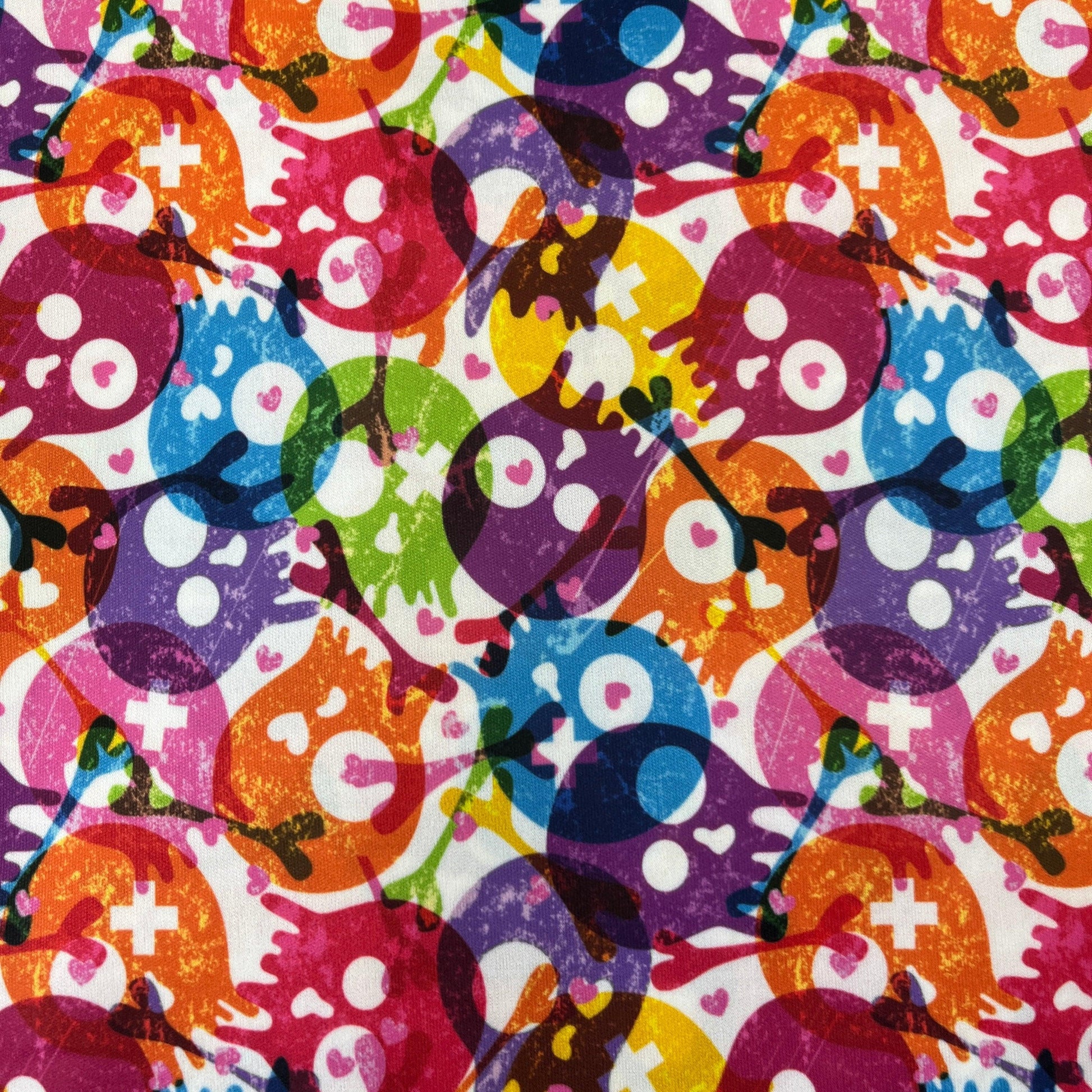 Bright Skull Toss 1 mil PUL Fabric- Made in the USA - Nature's Fabrics