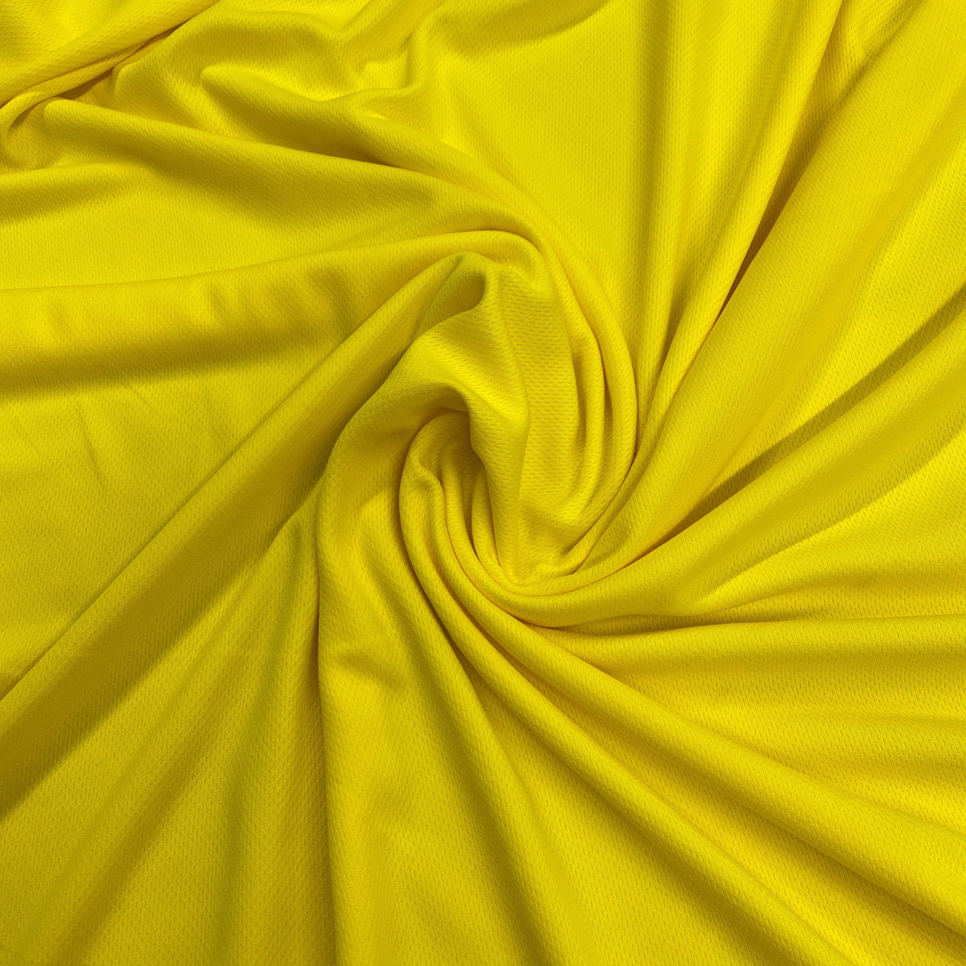 Bright Yellow Polyester Athletic Wicking Jersey Fabric - Nature's Fabrics