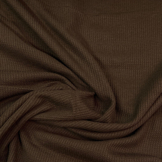 Brown Cotton Waffle Thermal Fabric - Nature's Fabrics