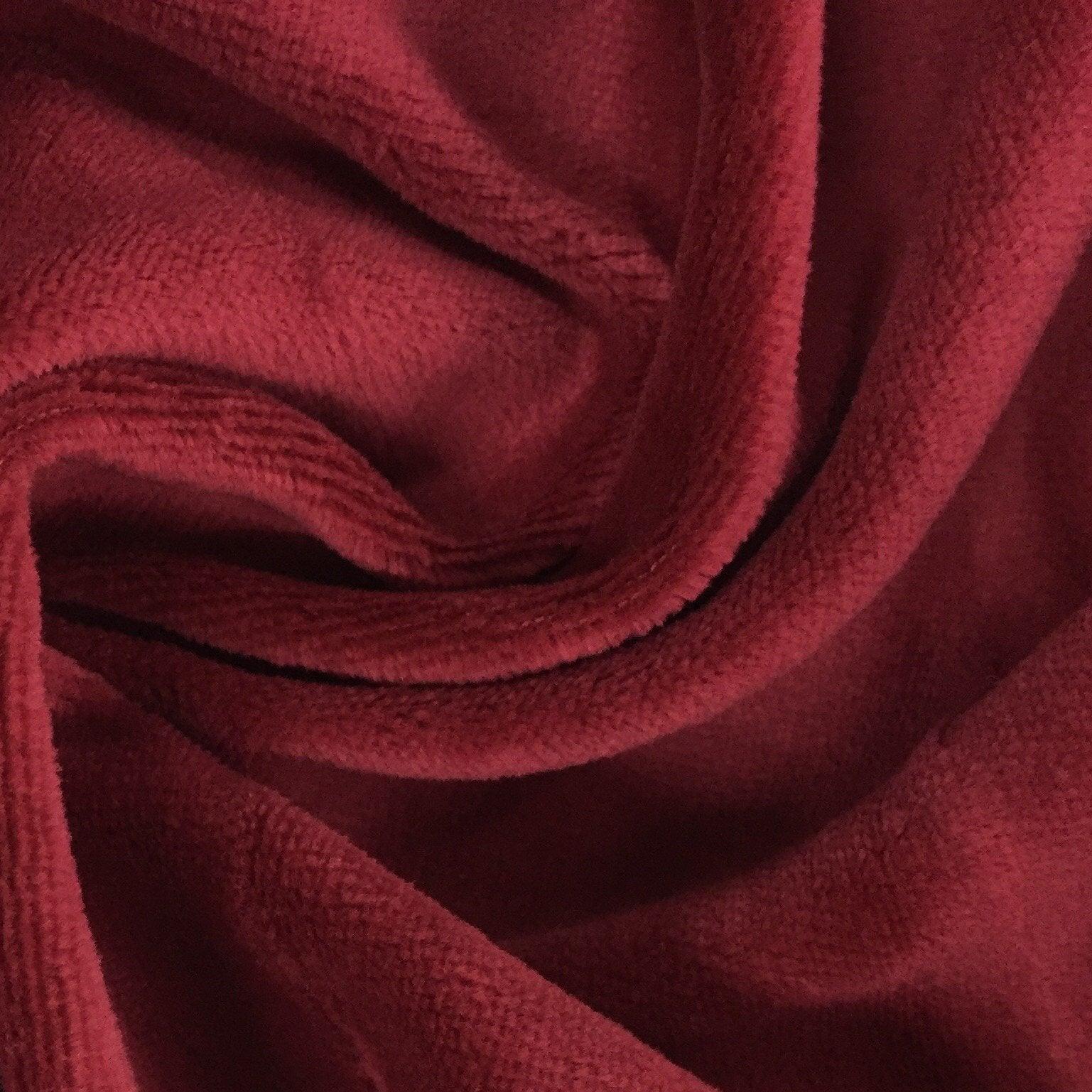 Burgundy Cotton Velour Fabric - Nature's Fabrics