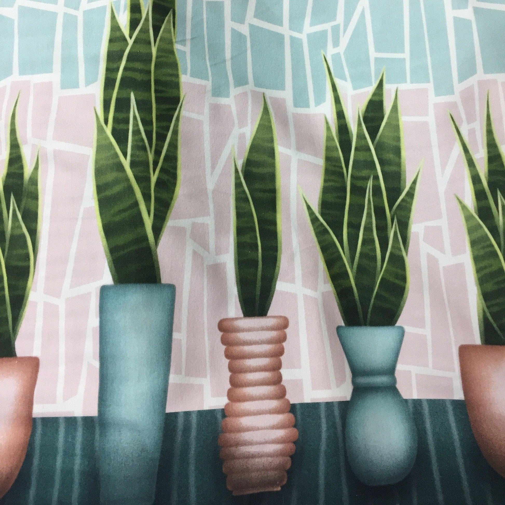 Cactus on Organic Cotton/Spandex Jersey Fabric - 25" x 30" Panel - Nature's Fabrics
