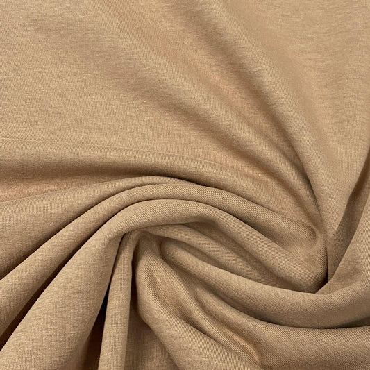 Camel Polyester/Spandex Interlock Fabric - Nature's Fabrics
