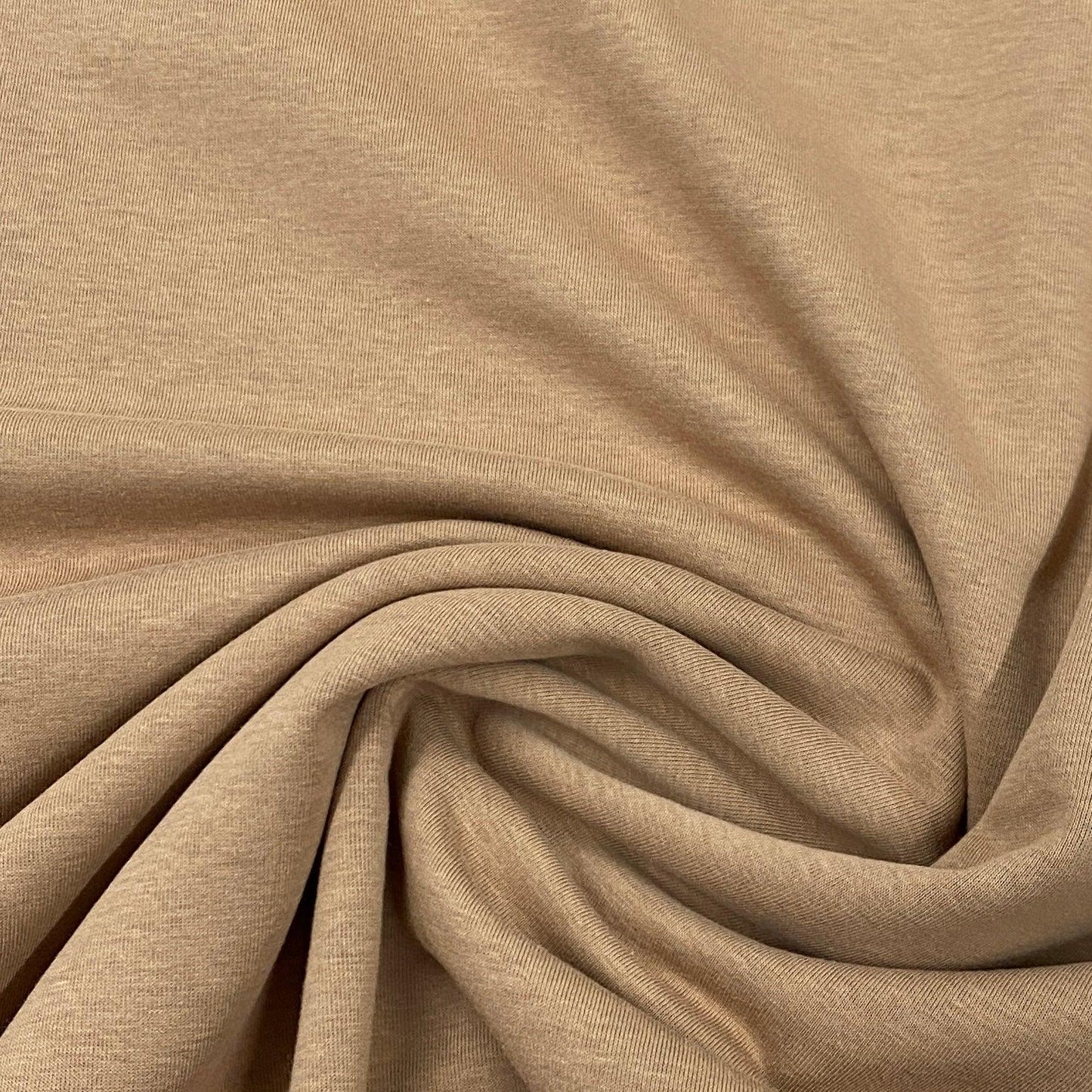 Camel Polyester/Spandex Interlock Fabric - Nature's Fabrics