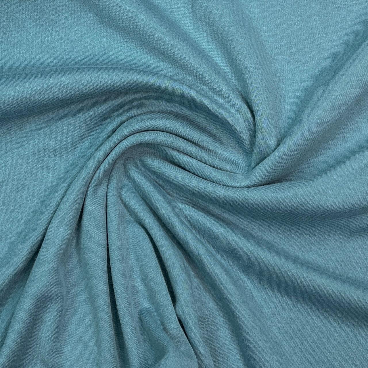 Cameo Blue Cotton Interlock Fabric - Nature's Fabrics
