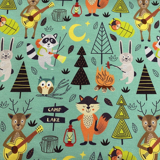 Campsite Animals on 1 mil PUL Fabric - Made in the USA - Nature's Fabrics