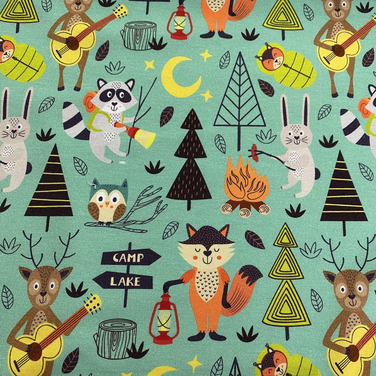 Campsite Animals on 1 mil PUL Fabric - Made in the USA - Nature's Fabrics