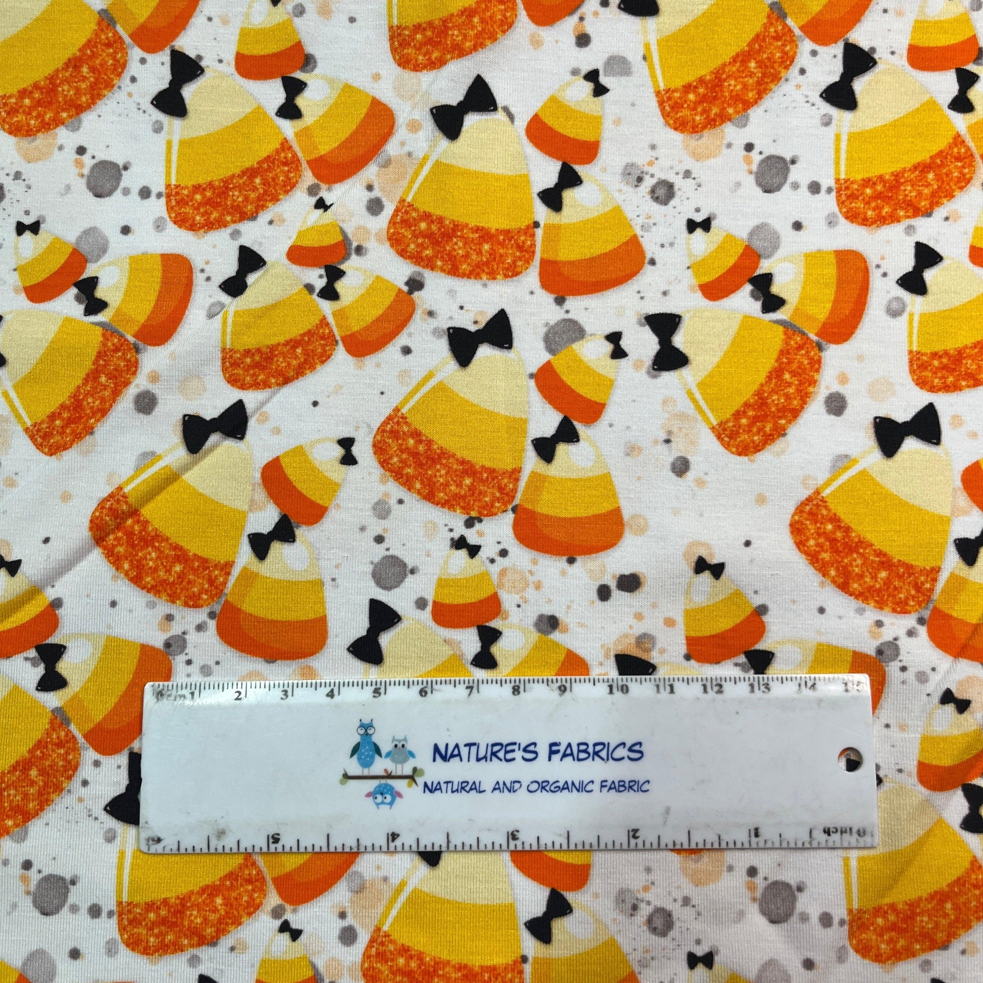 Candy Corn on Bamboo/Spandex Jersey Fabric - Nature's Fabrics