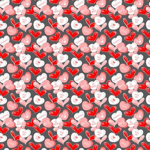 Candy Hearts 1 mil PUL Fabric - Made in the USA - Nature's Fabrics