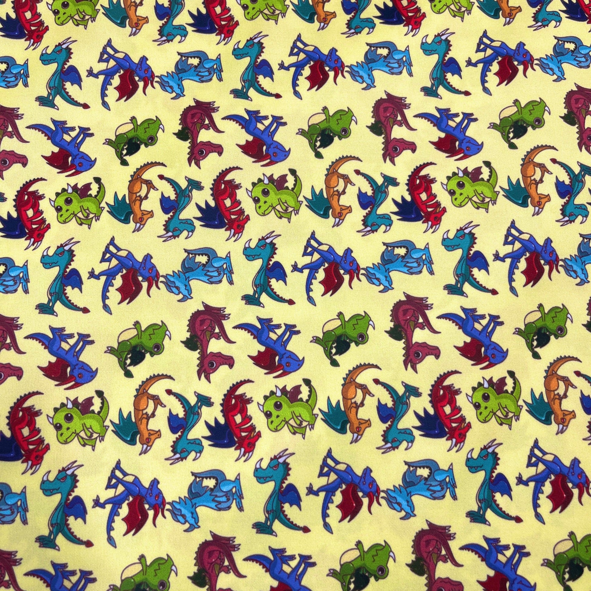 Cartoon Dragon Toss 1 mil PUL Fabric- Made in the USA - Nature's Fabrics