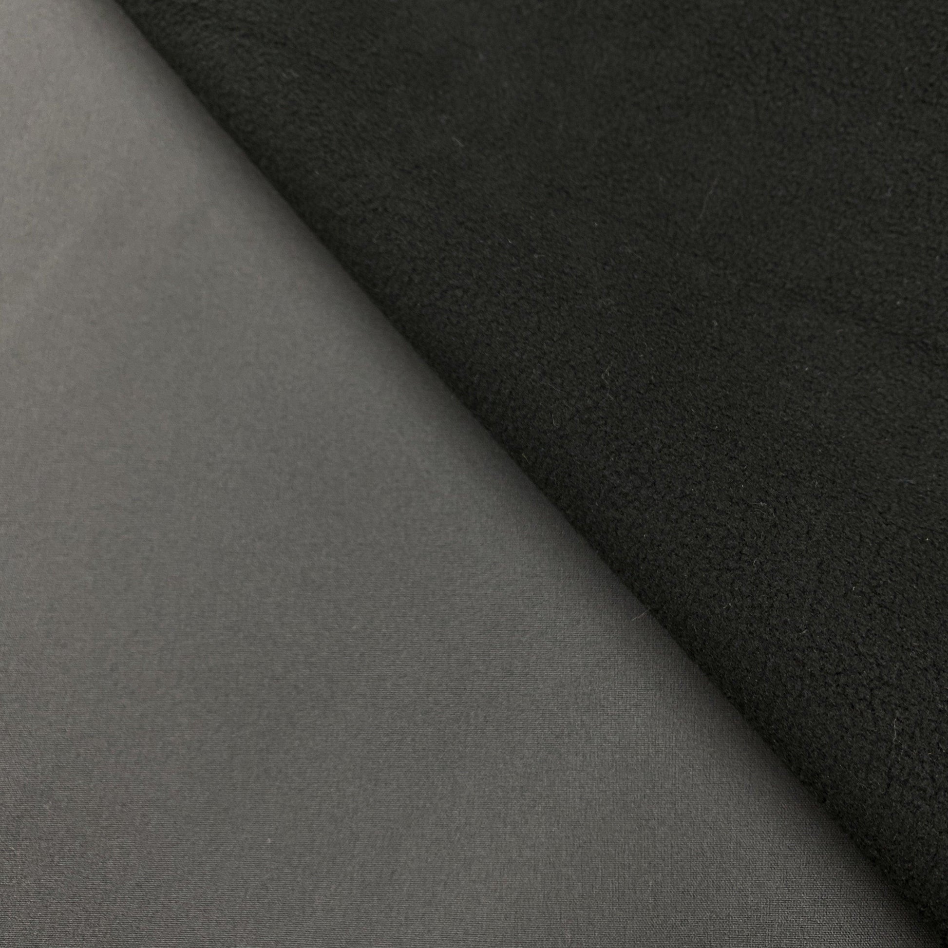 Charcoal and Black Softshell Fabric - Two Sides - Nature's Fabrics