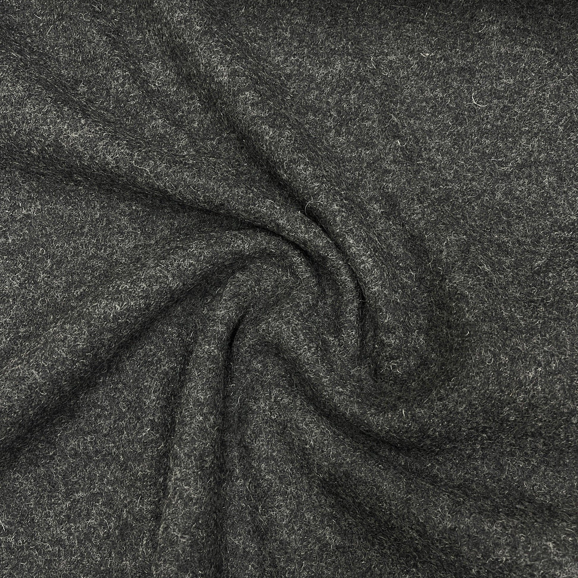 Charcoal Boiled Wool Fabric by Telio