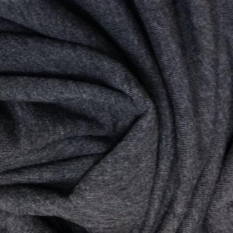 Charcoal Heather Bamboo Stretch French Terry Fabric - 300 GSM - Nature's Fabrics