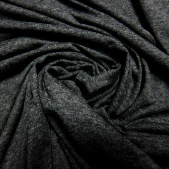 Charcoal Heather Bamboo/Merino Wool Stretch Fleece Fabric - Nature's Fabrics