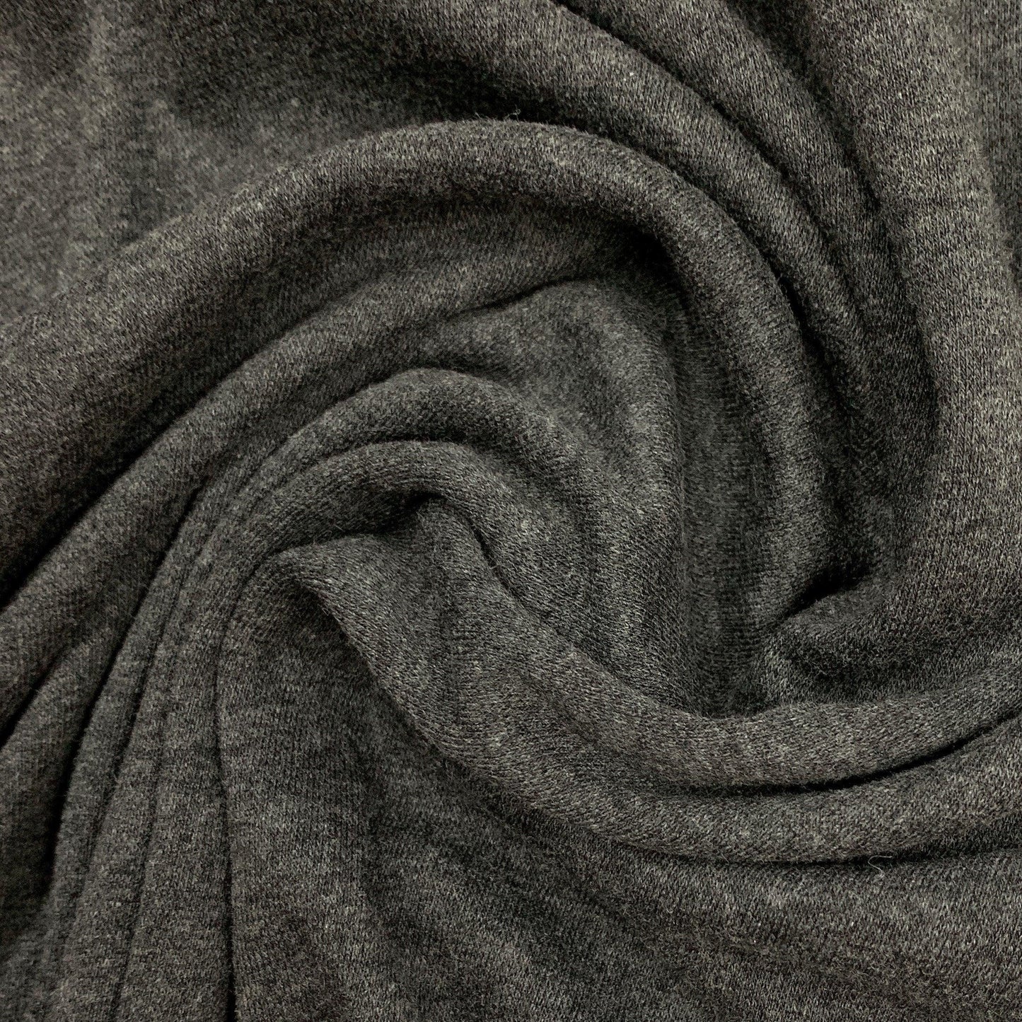 Charcoal Heather Bamboo/Spandex Rib Knit Fabric - 250 GSM - Nature's Fabrics