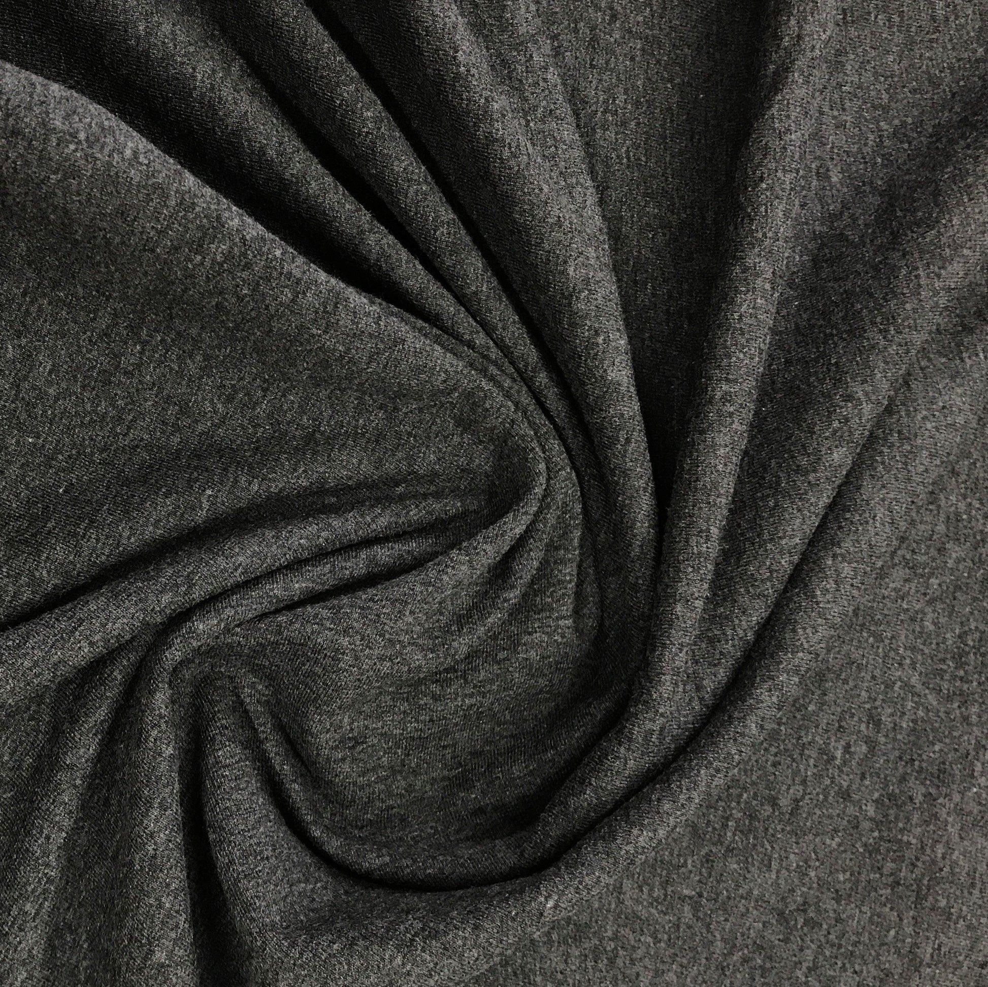 Charcoal Heather Cotton/Spandex Jersey Fabric - 240 GSM - Nature's Fabrics