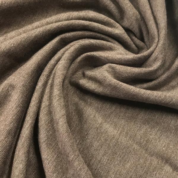 Chocolate Heather Bamboo Stretch French Terry Fabric - Nature's Fabrics