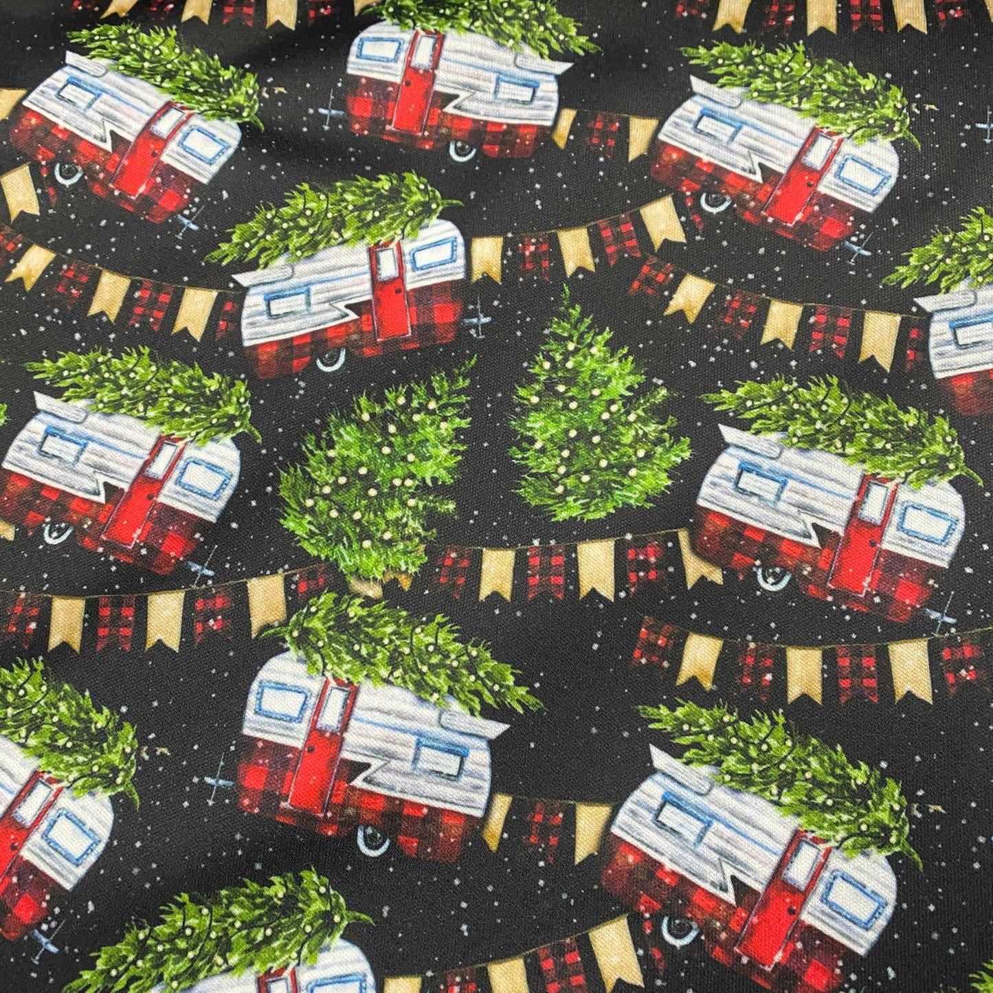 Christmas Tree Campers 1 mil PUL Fabric - Made in the USA - Nature's Fabrics
