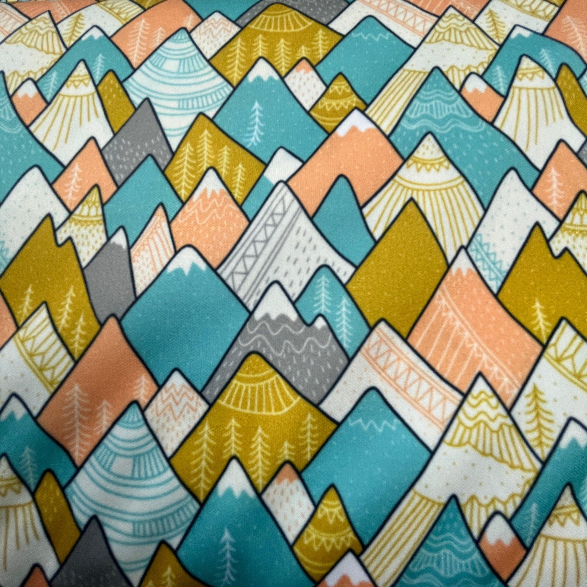 Colorful Mountains 1 mil PUL Fabric - Made in the USA - Nature's Fabrics