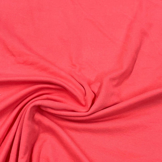 Coral Cotton Rib Knit Fabric - Nature's Fabrics