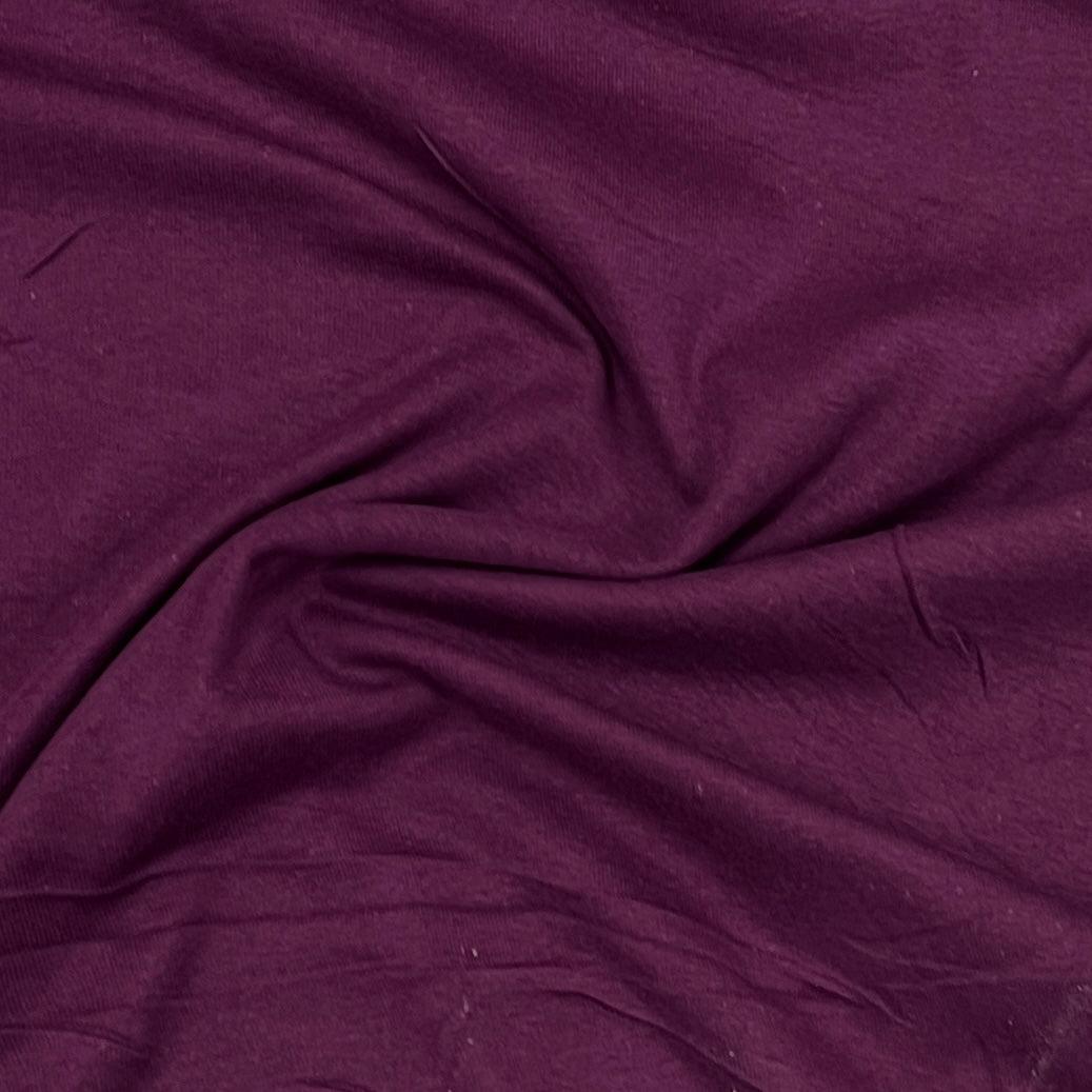 Dark Berry Cotton Rib Knit Fabric - Nature's Fabrics