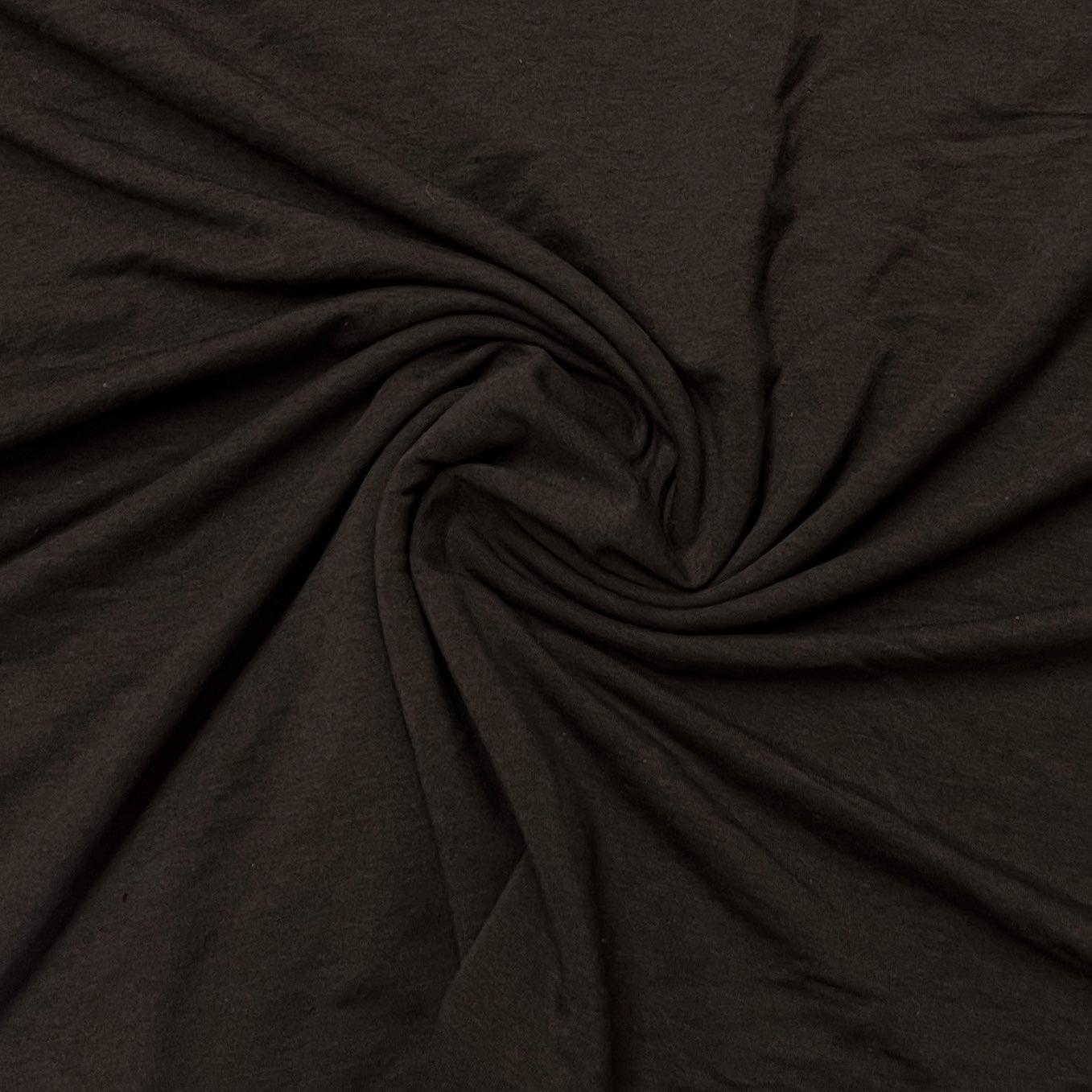 Dark Brown Bamboo Stretch French Terry Fabric- 265 GSM - Nature's Fabrics