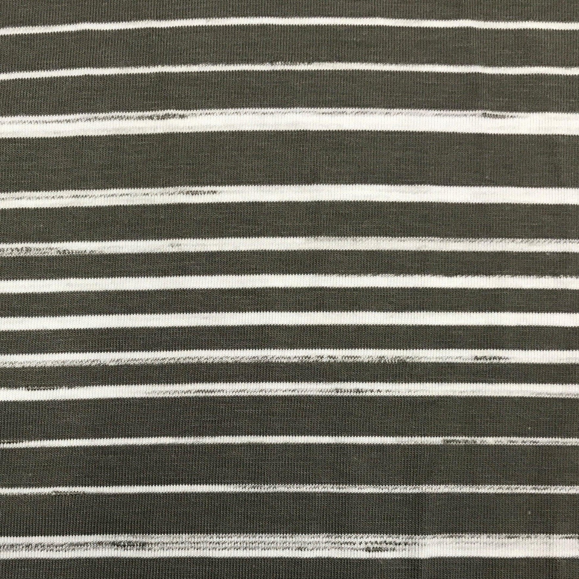 Dark Gray and White Stripes on Bamboo/Spandex Jersey Fabric - Nature's Fabrics