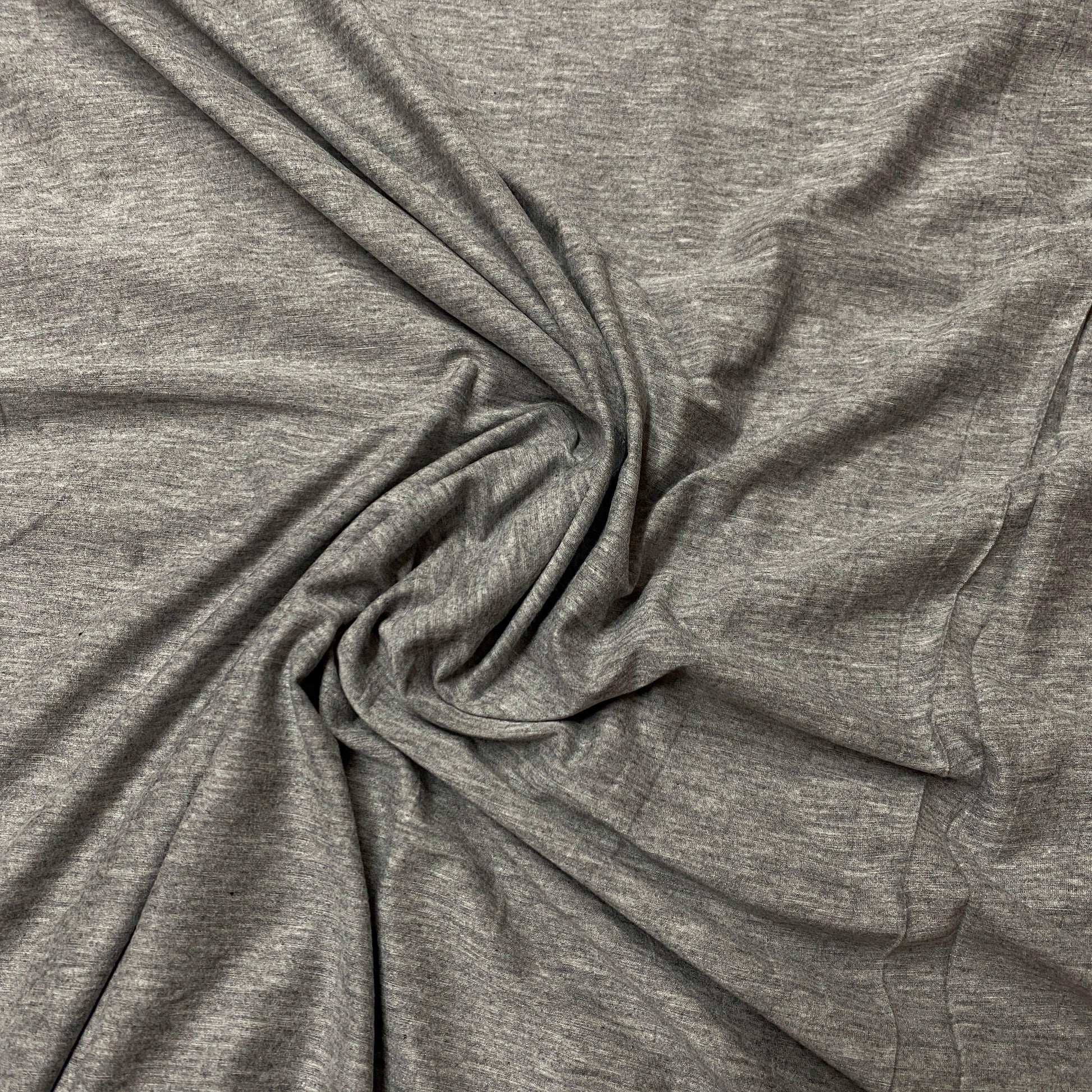 Dark Gray Heather Cotton/Polyester Jersey Fabric - Nature's Fabrics