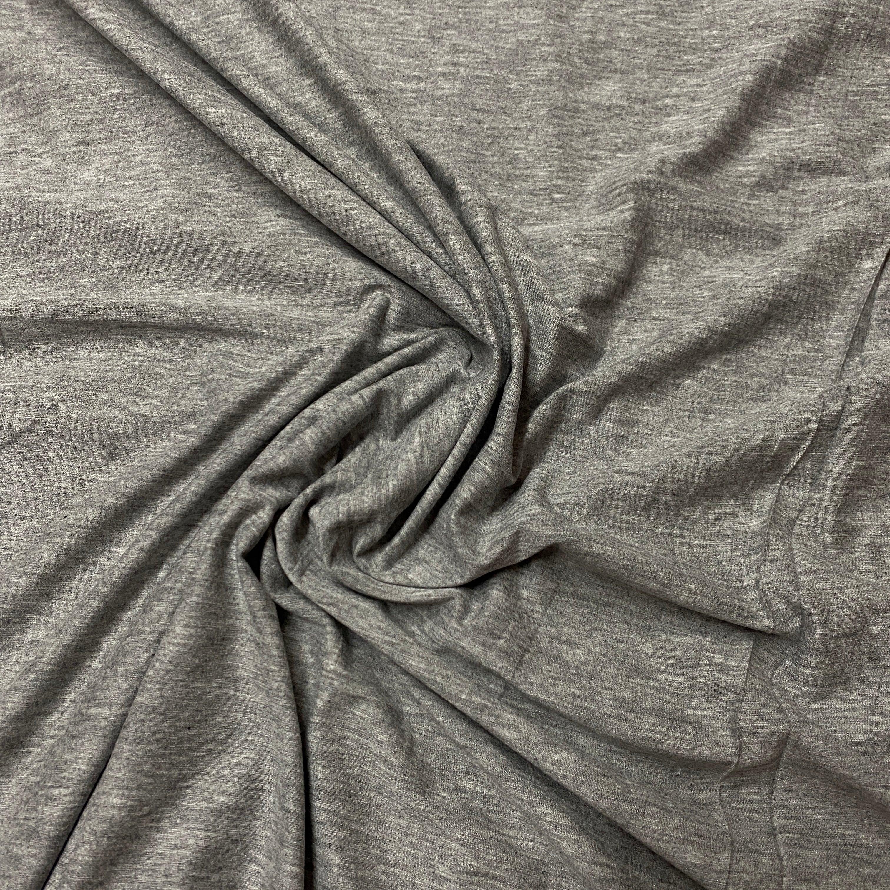 Dark Gray Heather Cotton Polyester Jersey Fabric