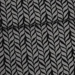Dark Gray Plaits on Organic Cotton/Spandex Jersey Fabric - Nature's Fabrics