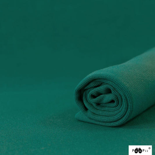 Dark Green Organic Cotton/Spandex Rib Knit Fabric - Nature's Fabrics