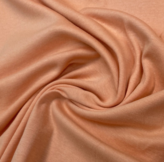 Dark Peach Organic Cotton Rib Knit - Nature's Fabrics