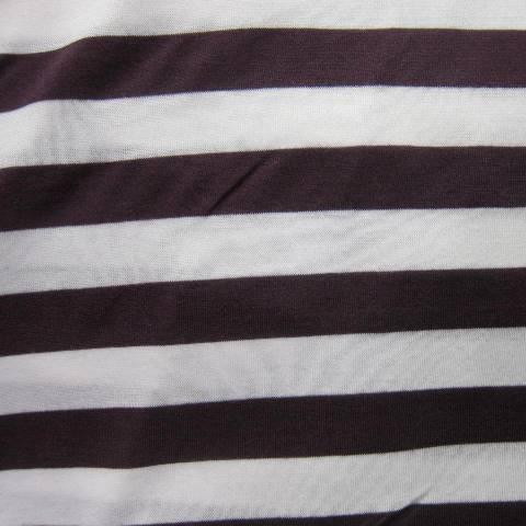 Dark Plum and White Stripe Cotton/Poly Jersey