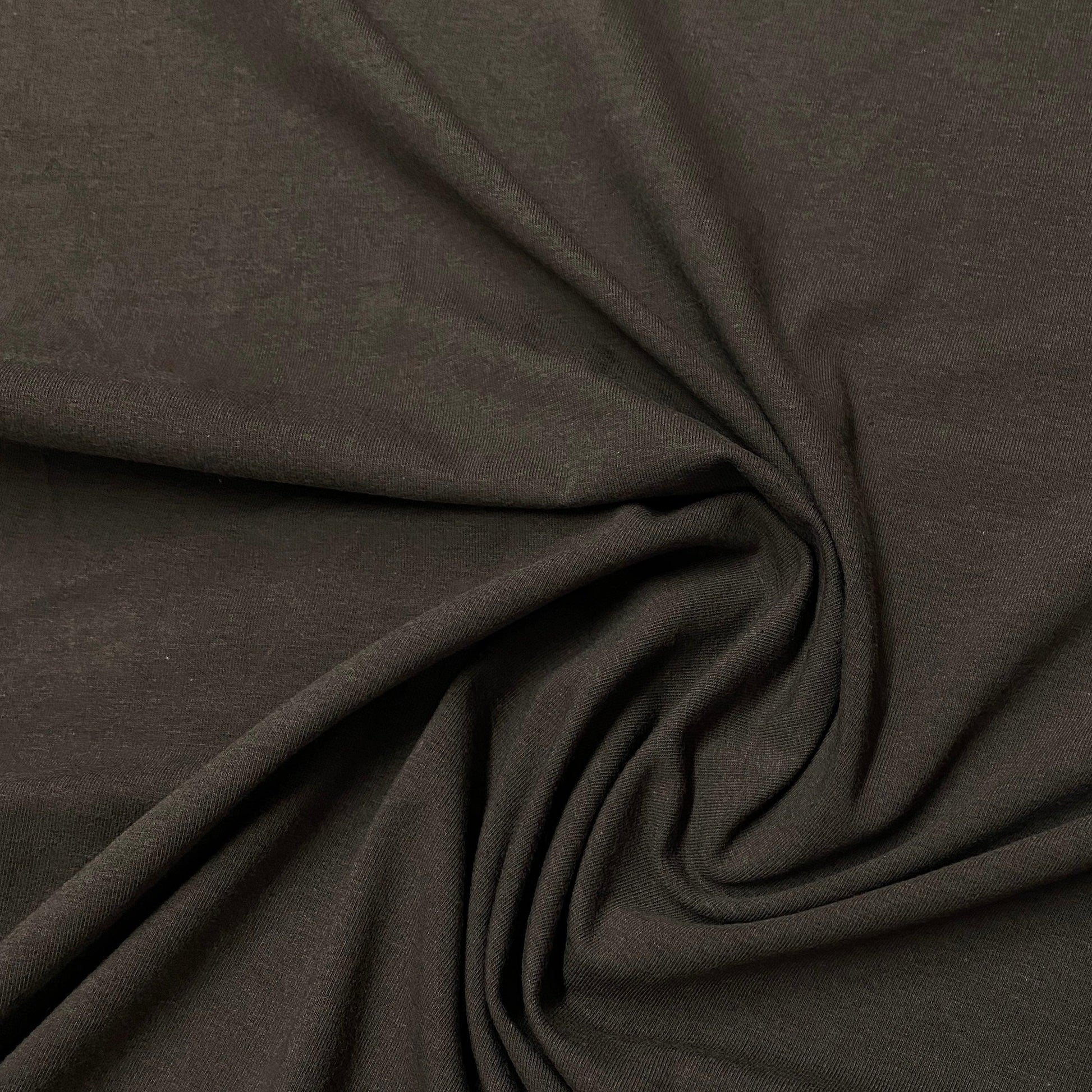 Deep Brown Cotton/Spandex Jersey Fabric - 240 GSM Seconds - Nature's Fabrics