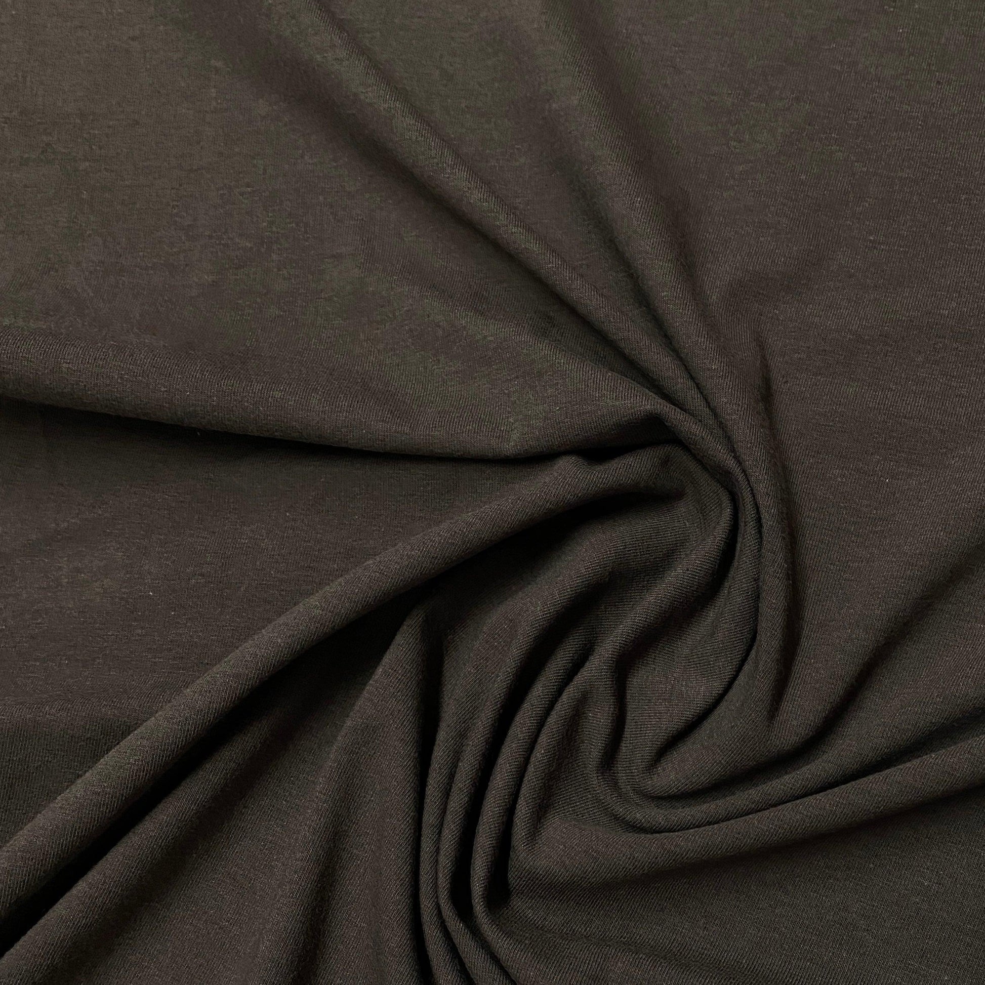 Deep Brown Cotton/Spandex Jersey Fabric - 240 GSM - Nature's Fabrics