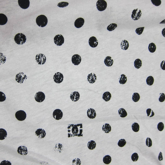 Distressed Black Dots on White Cotton/Poly Jersey