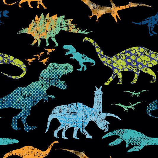 Distressed Dinos 1 mil PUL Fabric - Made in the USA - Nature's Fabrics