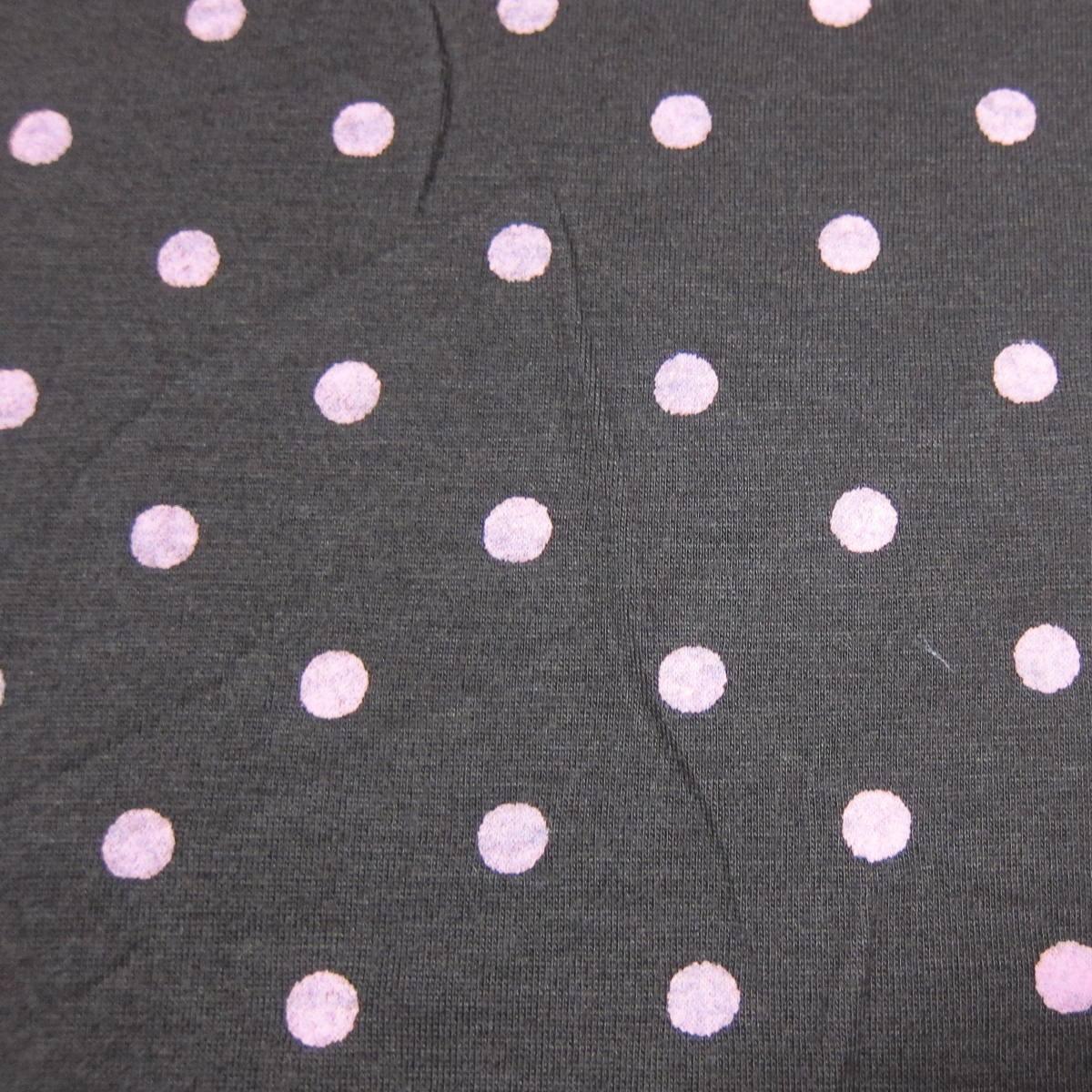 Distressed Pink Dots on Brown Cotton/Poly Jersey